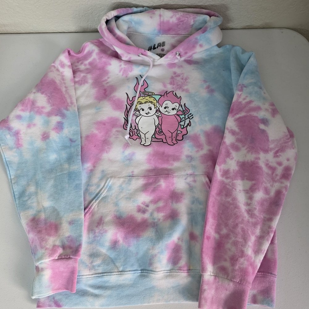 A-Lab Heaven & Hell Pink & Blue Tie Dye Hoodie